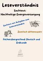 Vorschau - Arbeitsblätter - Leseverständnis Erneuerbare Energien - Deckblatt