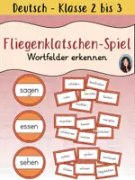 Vorschau - Spiele - Fliegenklatschen-Spiel / Wortfelder erkennen (essen, sagen, gehen, sehen, denken, machen) - Deckblatt