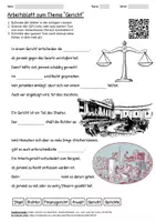 Vorschau - Arbeitsblätter - Arbeitsblatt "Gericht" + Onlineübung & MP3 + Mindmap + Infografik - Deckblatt
