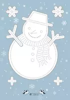 Vorschau - Mal- und Bastelvorlagen - Schneemann zum Ausschneiden und Prickeln - Deckblatt