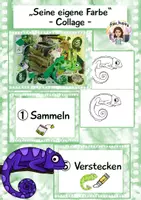 Vorschau - Mal- und Bastelvorlagen - Seine eigene Farbe,Collage, Kunst Grundschule - Deckblatt