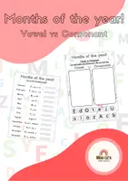 Vista previa - Hojas de trabajo - Months Of The Year - Vowel vs Consonant - Portada