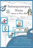 Vorschau - Arbeitsblätter - Materialpaket Rechenspaziergang Winter Addition und Subtraktion bis 1000 - Seite 1