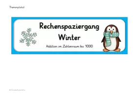 Vorschau - Arbeitsblätter - Materialpaket Rechenspaziergang Winter Addition und Subtraktion bis 1000 - Seite 3