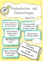 Vorschau - Aufgabenkarten - Denkerfragen als Einstieg in den Ethikunterricht der Grundschule - Deckblatt