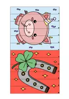 Vorschau - Mal- und Bastelvorlagen - Zickzack Silvesterbild, Kunst Grundschule - Seite 3