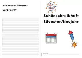 Vorschau - Arbeitsblätter - Schönschreibheft Silvester/Neujahr - Seite 1