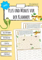 Vorschau - Arbeitsblätter - Negative Zahlen addieren und subtrahieren mit Klammern - Deckblatt