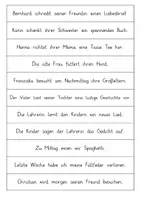 Vorschau - Arbeitsblätter - Satzstreifen Satzglieder bestimmen - Deckblatt