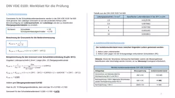 Vorschau - Merkblätter - DIN VDE 0100 Merkzettel für die Abschlussprüfung - Deckblatt