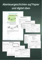 Vorschau - Arbeitsblätter - Materialpaket Abenteuergeschichte schreiben auf Papier und digital - Deckblatt