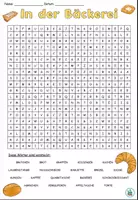 Vorschau - Arbeitsblätter - Suchsel / Suchspiel "In der Bäckerei" Thema Einkaufen - DaZ / DaF / Deutsch - Deckblatt