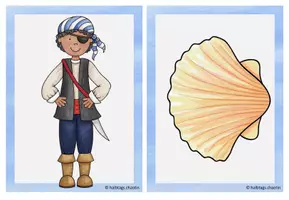 Vorschau - Bildkarten - At the sea - Picture and Word Cards - Seite 1