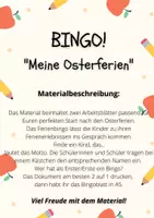 Vorschau - Arbeitsblätter - Osterferien-Bingo: Ferienerlebnisse spielerisch teilen – für die Grundschule - Seite 1