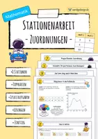 Vorschau - Arbeitsblätter - ZUORDNUNGEN Stationenarbeit (proportional und antiproportional) - Deckblatt