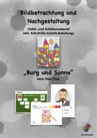 Vorschau - Arbeitsblätter - Bildbetrachtung mit Nachgestaltung „Burg und Sonne“ von Paul Klee - Deckblatt