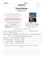 Vorschau - Arbeitsblätter - Sports Lacrosse Grammar simple present - Deckblatt