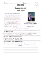 Vorschau - Arbeitsblätter - Sports Lacrosse Grammar simple present - Seite 1