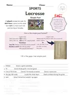 Vorschau - Arbeitsblätter - Sports Lacrosse Grammar simple past - Deckblatt