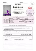 Vorschau - Arbeitsblätter - Sports Lacrosse Grammar present progressive - Deckblatt