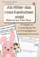 Vorschau - Arbeitsblätter - Als Hitler das rosa Kaninchen stahl - Thema Flucht - Deckblatt
