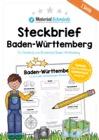 Vorschau - Mal- und Bastelvorlagen - Steckbrief Bundesland Baden-Württemberg - Deckblatt