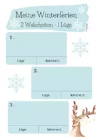 Vorschau - Arbeitsblätter - Winterferien besprechen: 2 Wahrheiten 1 Lüge (Erzählkreis) - Seite 1