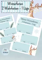 Vorschau - Arbeitsblätter - Winterferien besprechen: 2 Wahrheiten 1 Lüge (Erzählkreis) - Deckblatt