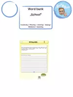 Vorschau - Arbeitsblätter - Word bank "school" writing worksheet in 3 Niveaustufen & 2 Versionen - Seite 1