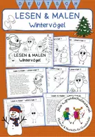 Vorschau - Arbeitsblätter - Lesen und malen "Wintervögel" - Winter - Deckblatt