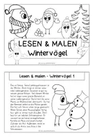 Vorschau - Arbeitsblätter - Lesen und malen "Wintervögel" - Winter - Seite 1