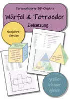 Vorschau - Arbeitsblätter - Neujahr / Jahreswechsel – „Meine Ziele“ - 3D-Körper im Koordinatensystem - Deckblatt