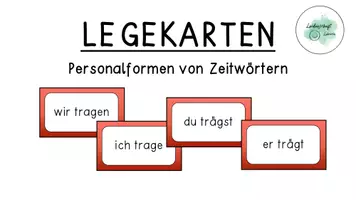 Vorschau - Fördermaterial/Inklusion - Personalformen mit Änderung des Wortstammes - Legekarten - Deckblatt