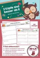 Vorschau - Arbeitsblätter - 2 Köpfe sind besser als 1! (Rechnen mit Brüchen) - Deckblatt