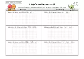Vorschau - Arbeitsblätter - 2 Köpfe sind besser als 1! (Rechnen mit Dezimalzahlen) - Seite 2