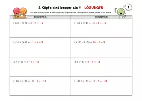 Vorschau - Arbeitsblätter - 2 Köpfe sind besser als 1! (Rechnen mit negativen Zahlen) - Seite 3