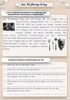 Vorschau - Arbeitsblätter - 30 jährige Krieg AB 3-fach differenziert plus Learningapps - Seite 1