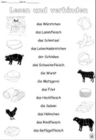 Vorschau - Arbeitsblätter - Lesen und verbinden "In der Metzgerei" Thema Einkaufen - DaZ / DaF / Deutsch - Seite 2