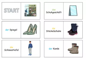 Vista previa - Juegos / Gamificación - Domino "Im Schuhgeschäft" Tema de compras - Alemán - página 1