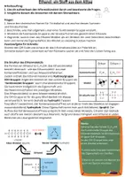 Vorschau - Arbeitsblätter - Die Struktur des Ethanmoleküls mit Hilfskarte +Lösungskarte - Deckblatt