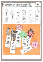Vorschau - Mal- und Bastelvorlagen - Glücksbringer-Lesezeichen 🍀🐞🐷 Neujahr - Deckblatt
