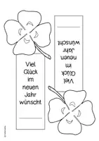 Vorschau - Mal- und Bastelvorlagen - Glücksbringer-Lesezeichen 🍀🐞🐷 Neujahr - Seite 1