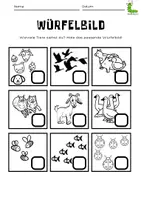Vorschau - Arbeitsblätter - Zählen bis sechs mit Würfelbildern 😄🧩 - Seite 1