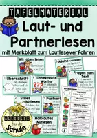 Vorschau - Poster - Lautlesen und Partnerlesen - Tafelmaterial mit Merkblatt - Deckblatt