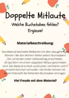 Vorschau - Arbeitsblätter - Doppelte Mitlaute ergänzen (Bildkarten) - Seite 1