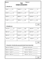 Vorschau - Test - Längen umwandeln Klasse 3 (veränderbare Datei) + Lösungen - Seite 1