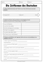 Vorschau - Arbeitsblätter - Zeitformen - Arbeitsblatt - Seite 1