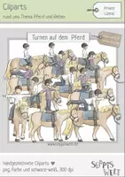 Vorschau - selbst erstellte Cliparts/Grafiken - Cliparts für Pferde, Reiten, Reittherapie: Turnen auf dem Pferd - Deckblatt