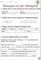 Aperçu - Feuilles d'exercices - Allemand - Exercices mixtes "In der Metzgerei" triple différenciation - Page 1