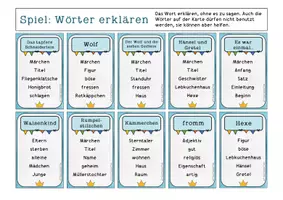 Vorschau - Spiele - 100 Karten Märchen Wörter, Begriffe erklären und raten (Spiel "Sag es nicht!") FrauCuppaTea - Seite 2